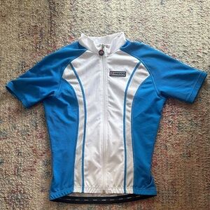 Hincapie Women’s Short Sleeve Cycling Jersey in Blue and White